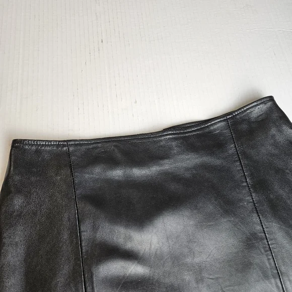 LEATHER 9000 Women Fierce Chocolate Geniune Leather Skirt Size 12 - Picture 6 of 9